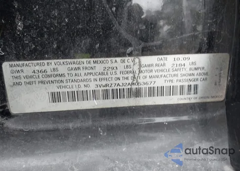 2010 Volkswagen Jetta Se from USA, damaged, VIN 3VWRZ7AJ2AM053677